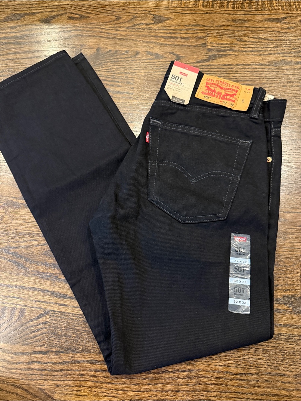 Levi's 501 Straight Men's Jeans in Black 32x32 black